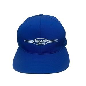PANAMA Transfer Hat Cap Blue White American Flag SnapBack Adjustable Embroidered